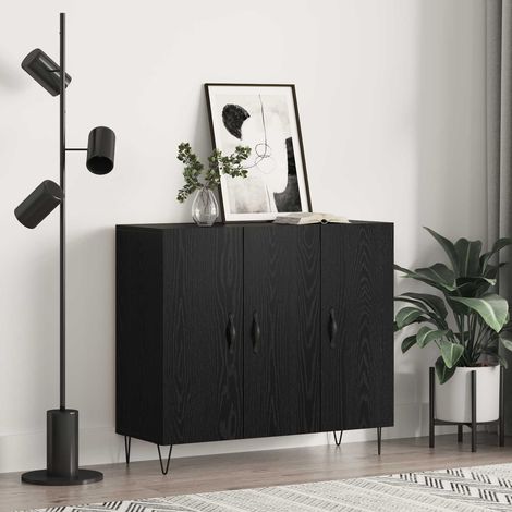 Sideboard Schwarz Eichen-Optik 90 x 34 x 80 cm Holzwerkstoff vidaXL