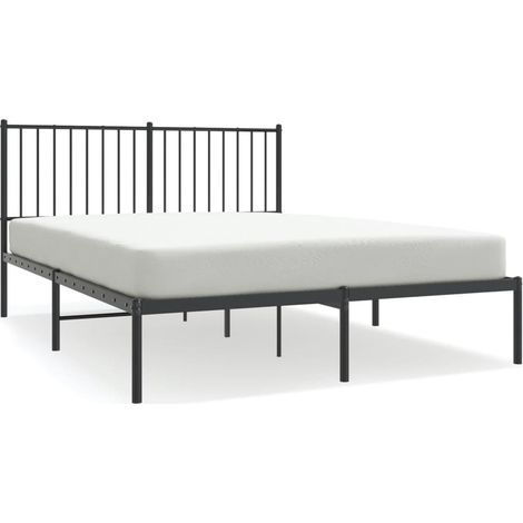 Maison Exclusive - Cadre de lit métal sans matelas avec tête de lit noir 140x190cm