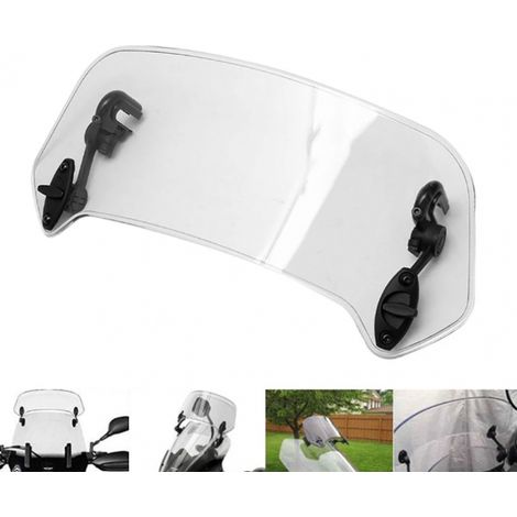 Cyslmuk – Extension pare-brise moto transparent – Accessoire universel réglable – Matériau acrylique durable – Réduction du bruit et du vent