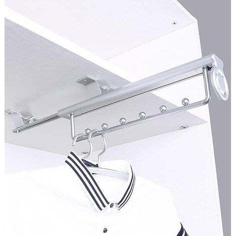 Heavy Duty Porte-vêtements extractible Porte Pantalon Cintre Coulissant,penderie telescopique,Rail de Suspension pour Armoire à vêtements-30cm (1/4)