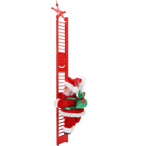 Père Noël électrique grimpant à l'échelle, jouet de Noël, décoration pour la maison, cadeau pour enfants (1/5)