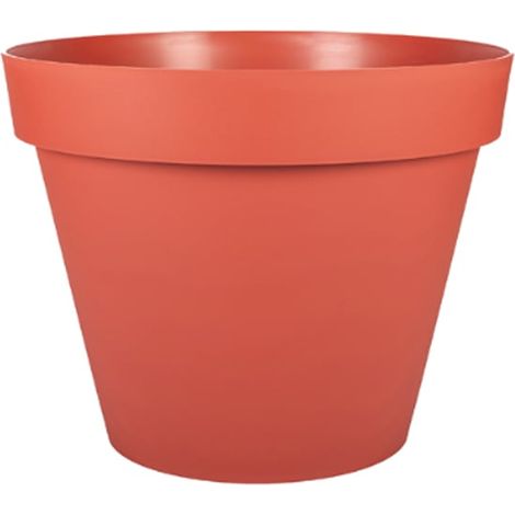 Pot de fleur Toscane POP Ø 25 x 20,6 cm rond - 6 Litres - Orange Terre Battue - EDA (1/2)