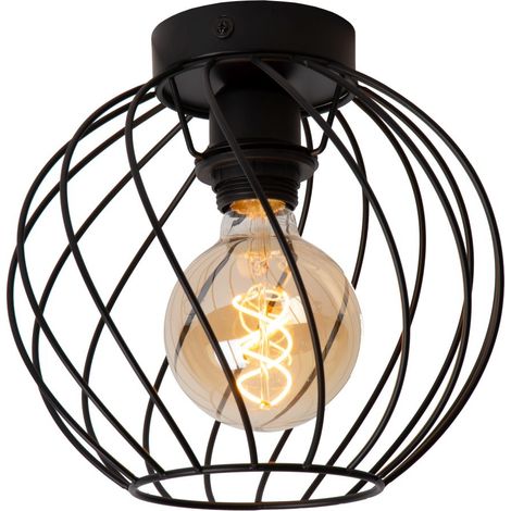 Plafoniera a gabbia nera 25cm Danza E27 40W Lucide (1/4)