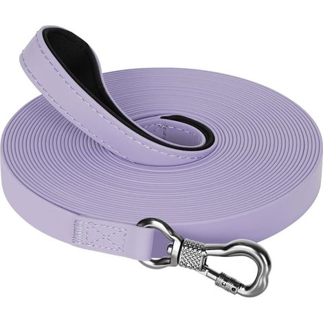 Hundeleine, 5 m wasserdichte Hundetrainingsleine, Hundeleine mit Verriegelungskarabiner, robuste Leine für kleine, mittelgroße und große Hunde, Lila  FLITI