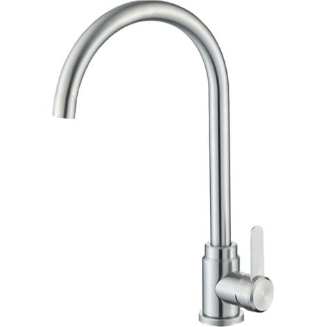 Mitigeur de lavabo, inox, argenté, pour vasque et sanitaires (1/5)