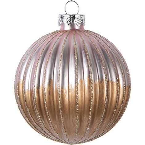 Boule de Noël Décorative en Verre pour Sapin Suspension Festive Marron Chaud 8x8 cm - PANGIVO (1/2)