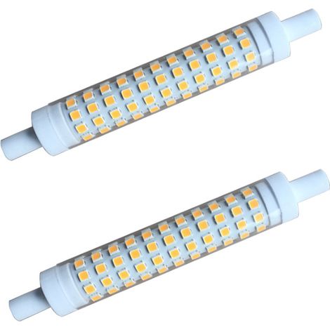 Ampoule LED R7S Cross Plug Light 10W 110-130V Dimmable Halogen Light pour intérieur et extérieur Chambre - - Blanc froid 6000K (1/2)