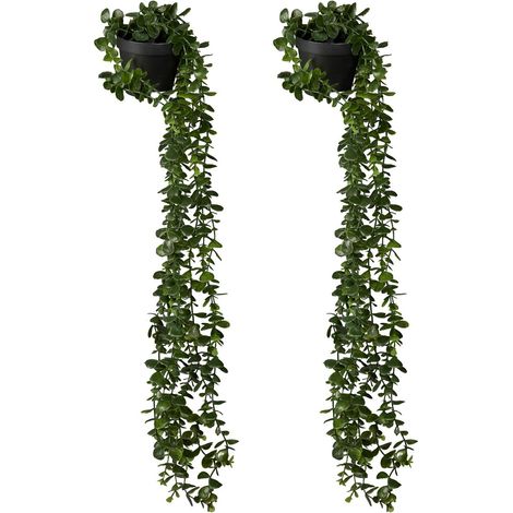 Plantas artificiales colgantes de eucalipto (juego de 2)
