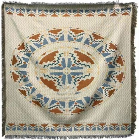 Nappe Pique-nique - 90x90 cm - Double Face Frangée - Pour Extérieur Et Intérieur - 1 Pièce (1/5)