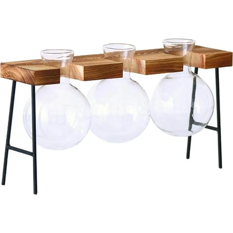 Support plantes en bois chelle jardin 3 vases (1/5)