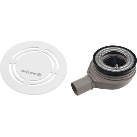 Polysan Flexia - Sifone Geberit per piatto doccia, diametro 90 mm, DN40, copriscarico rotondo, bianco 17771