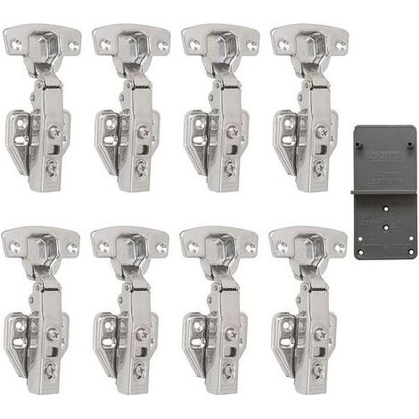 TAISHENGDA – 110°-Scharniere mit Soft-Close-Funktion – 8er-Pack – Vernickelter Stahl – Dreidimensionale Verstellung – Für Schranktüren (1/5)
