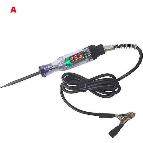 Testeur de circuit de tension CC 6V 12V 24V pour voiture et camion, avec affichage numérique et sonde longue, outil de diagnostic pour ampoules de voiture et réparation automobile