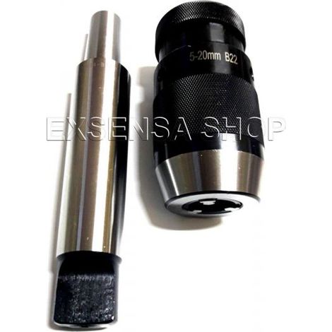 MANDRINO PER TORNIO AUTOSERRANTE ATTACCO MT2/3/4 TRAPANO A COLONNA CON CONDOLO 5-20mm B22 MT4