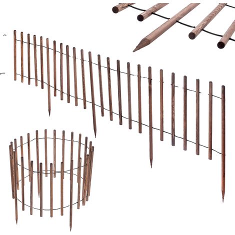 Valla de jardín, construcción de madera resistente, estética rústica, marrón. (1/5)