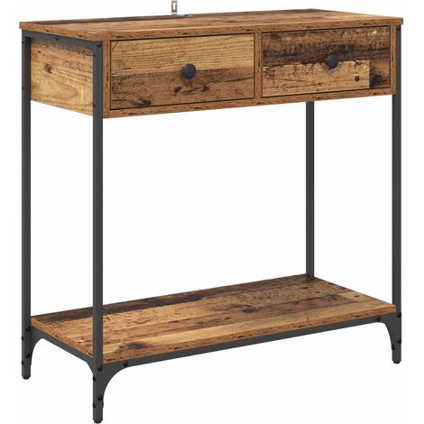 Maison Exclusive - Tavolo consolle con cassetto Legno vecchio 75 x 34,5 x 75 cm