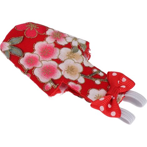 Couche pour oiseaux en coton lavable, combinaison de vol pour perroquet avec doublure imperméable pour oiseaux de compagnie, ara, calopsitte, fleurs de cerisier rouges (1/5)
