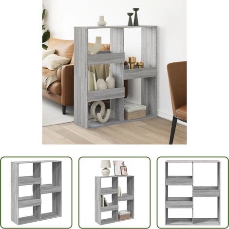 Bücherregal - Raumteiler Grau Sonoma 100x33x115 cm Holzwerkstoff (1/5)