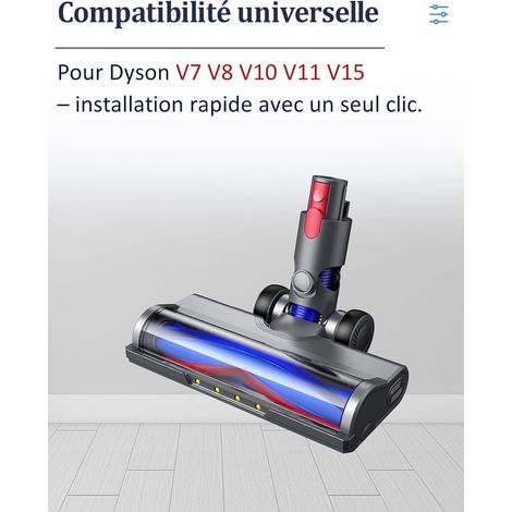 Spazzola di ricambio compatibile con gli aspirapolvere Dyson V7, V8, V10, V11, V15 - Spazzola a trasmissione diretta con 4 luci LED per pavimenti duri e tappeti (1/4)