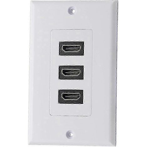 Panneau mural HDMI 2.0 à 3 ports, composants HDMI, prise audio composite pour montage mural, compatible avec l'affichage 4K 60 Hz 1080p (3 ports HDMI) (1/5)