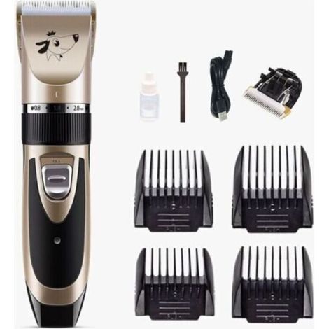 Tondeuse pour Chien et Chat - Professionnel - Poil Long Epais - Animal Silencieux - Rechargeable - Electrique
