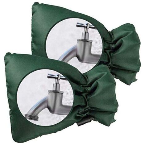 Lot de 2 housses de protection pour robinet extérieur - Protection épaisse pour robinet extérieur contre le gel - Imperméable - Vert