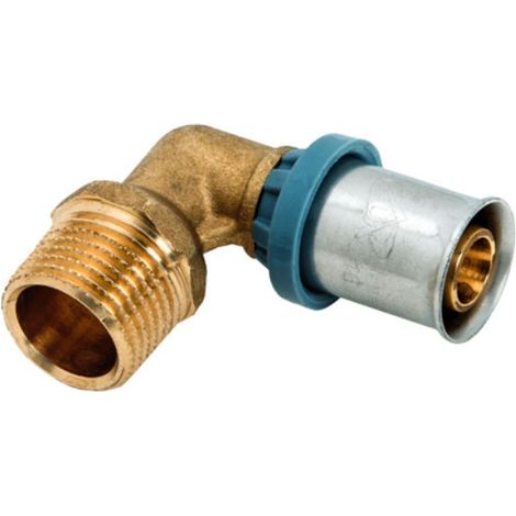 4008 Gomito ø26 x 3/4"M a 90° con derivazione maschio in ottone a pressare DeltaPress 4008260003001 (1/2)
