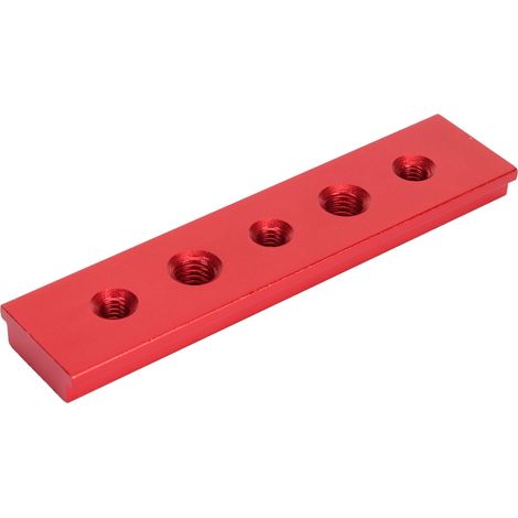 100-mm-T-Nut-Gehrungsschiene mit Löchern, Aluminiumlegierung, Auswurfkanal für Holzbearbeitung, elektrische Kreissäge, Werkbankbefestigung, rot (1/5)