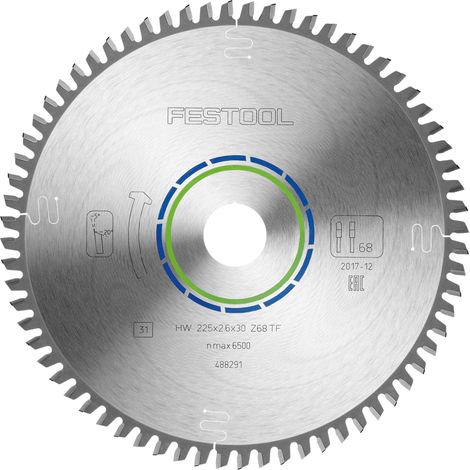 Festool Hoja de sierra especial 225x2,6x30 TF68