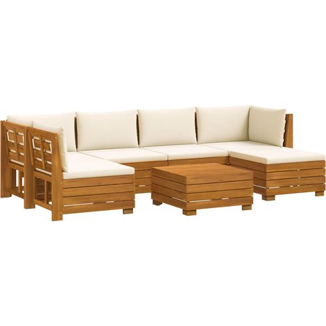 7 pc Ensemble de canapés d'extérieur Bois d'Acacia Massif vidaXL