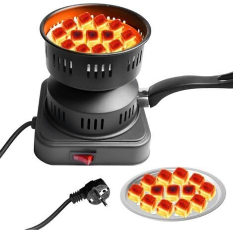 Allume-charbon électrique, 450-600 W, pour barbecue au charbon, accessoire de barbecue à charbon électrique avec long câble et poignée, cadeaux pour hommes (1/5)