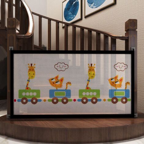 Barrière de sécurité extensible pour bébé 134cm – Installation intérieure/extérieure – Maille en aluminium – Verrouillage d'une main - L134cmH85cm (1/3)