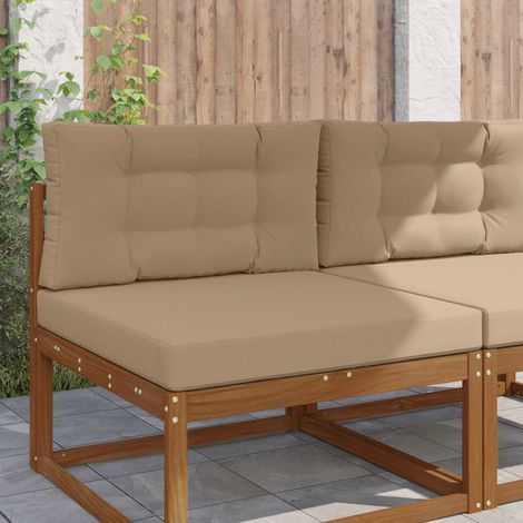 Cojín para sofá de exterior 2 pcs Taupé Poliéster