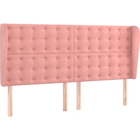 Maison Exclusive - Testiera ad Orecchio Rosa 203x23x118/128 cm in Velluto