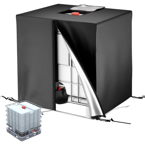 IBC Tank Abdeckung 1000L 275 Gallonen, Schwarz, 420D Gewebe, Sonnenschutz, Wasserdicht (1/5)