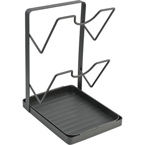 1 Porte-couvercles Cuisine 2 Niveaux Acier Carbone Pour Ustensiles Planche Découper Cuisson (1/5)