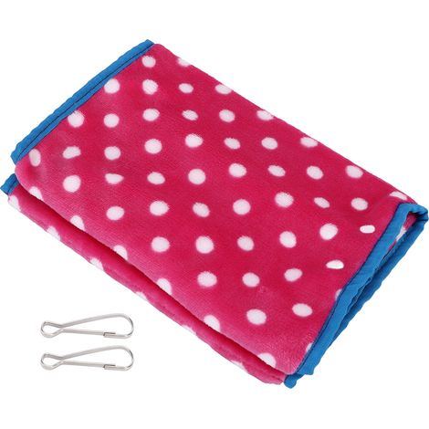 Lit pour oiseaux pliable, portable et confortable en flanelle, hamac triangulaire suspendu avec crochets pour perroquets, hamsters et écureuils - Rose (1/5)