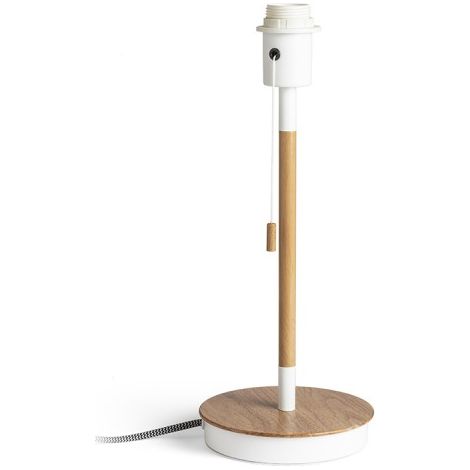 Lampada KEITH piedistallo da tavolo con USB bianco faggio 230V E27 40W