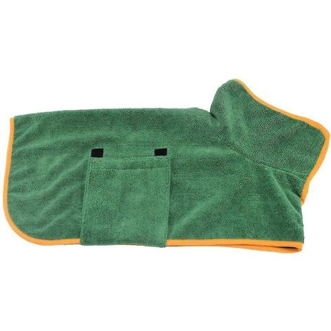 Peignoir de bain pour chien – Serviette séchage rapide super absorbante en microfibre, taille M, bleu marine – Lot de 1