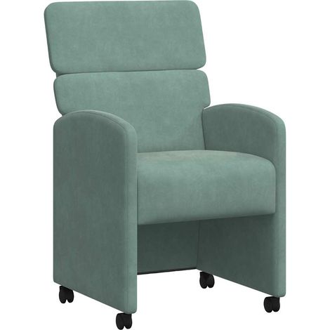 Esszimmerstühle mit Rollen 2 pcs Meergrün 58 x 65 x 98 cm Samt vidaXL