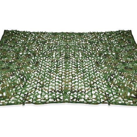 Voile D'Ombrage Rectangulaire Design Camouflage Shade 3x5 M Vert Plaid (1/5)