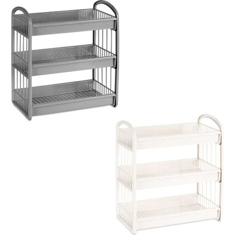 TRADE SHOP - Scaffale Multiuso In Plastica A 3 Ripiani Struttura Smontabile Per Organizzare Spazi Casa - (1/4)