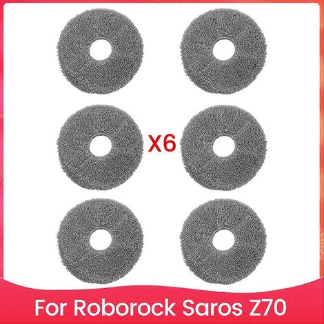 Lot de 6 patins de lavage pour Saros Z70 pièces de rechange pour aspirateur, lavable chiffon de lavage accessoires (1/5)