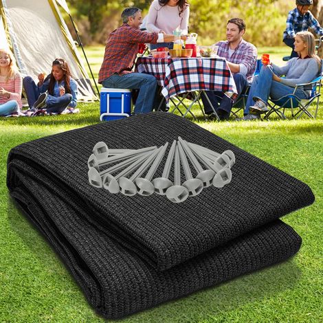 Wolketon Esterilla para tienda Toldo impermeable esterilla camping suelo tienda exterior lona picnic manta caravana ,Negro, 200x202CM