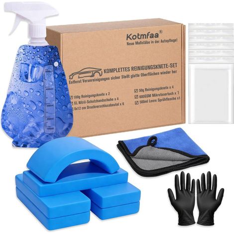 Auto Reinigungsknete Set mit Sprühflasche, 400g Car Clay Bar Kit, Lackknete inkl. Mikrofasertuch (1/5)