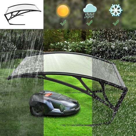 Housse de protection pour tondeuse – Toit en polycarbonate anti-UV – Fixation avec 4 piquets – Dimensions 77 x 103 x 45 cm – Jeobest (1/6)