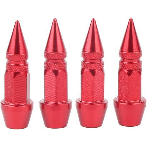Tapones antipolvo para válvulas de neumáticos de aleación de aluminio Tbest para vehículos (rojo) (1/5)