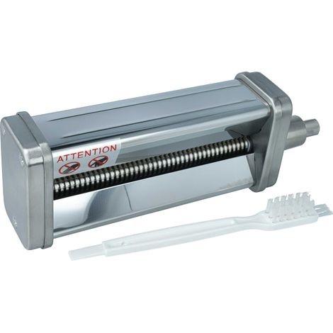vhbw Pasta Attachment compatible with KitchenAid Kitchen Machine - Spaghetti Cutter + Cleaning Brush, Stainless Steel (1/4)
