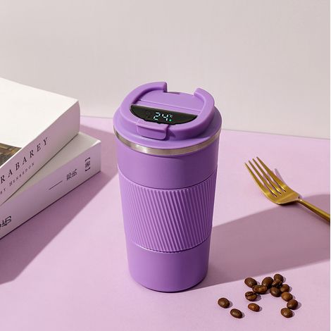 Tasse Thermos Avec Mesure De Température - Acier Inoxydable 304 - Isolation Sous Vide - Pour Voiture Et Bureau - 350 Ml (1/4)