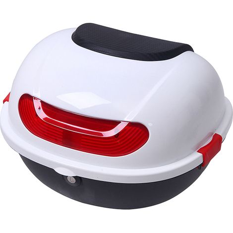 Coffre arrière moto grande capacité étanche résistant aux chocs universel pour scooter blanc (1/5)